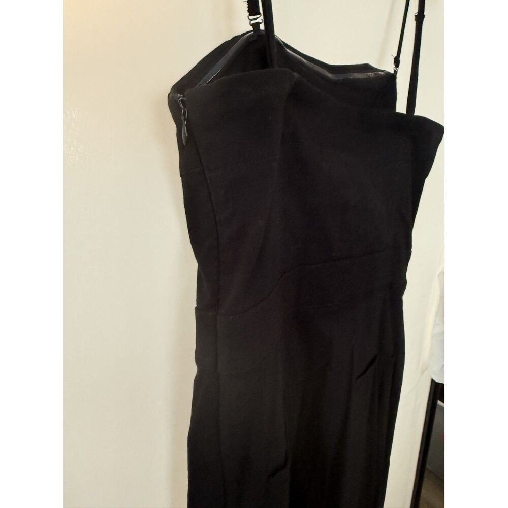 Anthropologie Maeve Black Strapless Slim Flare Jumpsuit size 4 - Picture 4 of 6